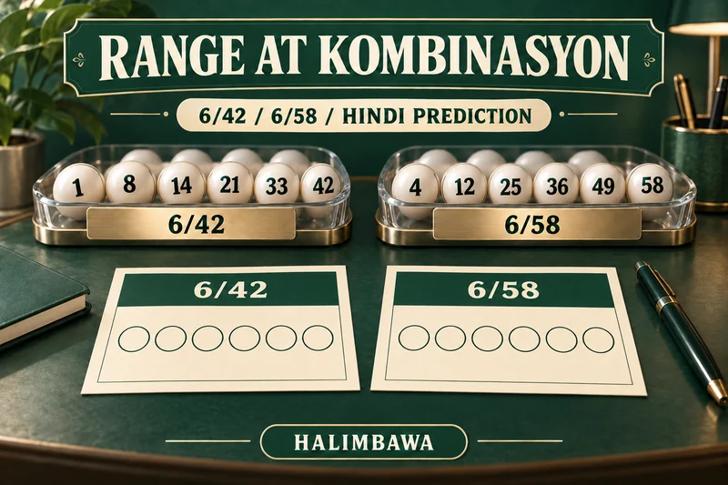 Paliwanag na ilustrasyon: Range at kombinasyon. Mga halimbawang label, hindi aktuwal na result.