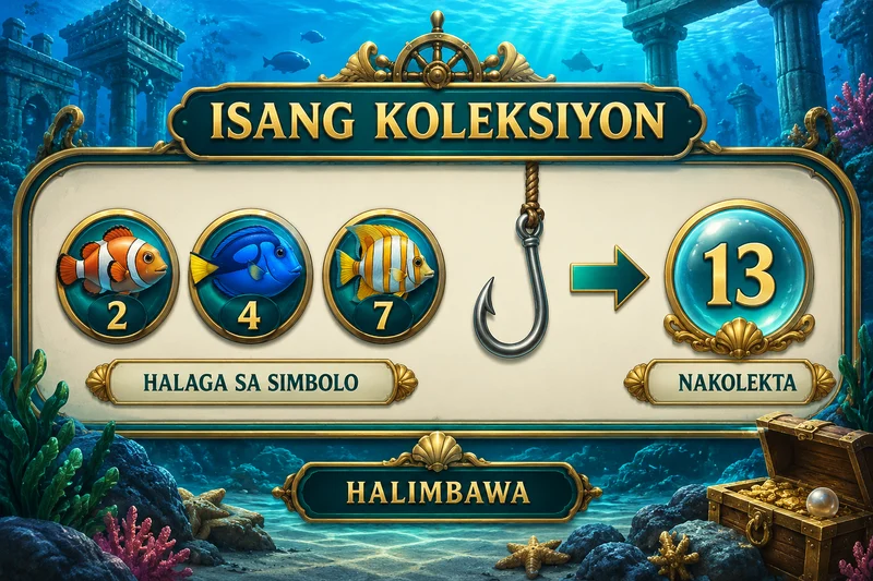 Paliwanag na hypothetical record: Big Bass Bonanza. Kailan nakokolekta ang money symbol, at alin ang halaga bago koleksiyon?. Hindi actual provider screenshot.
